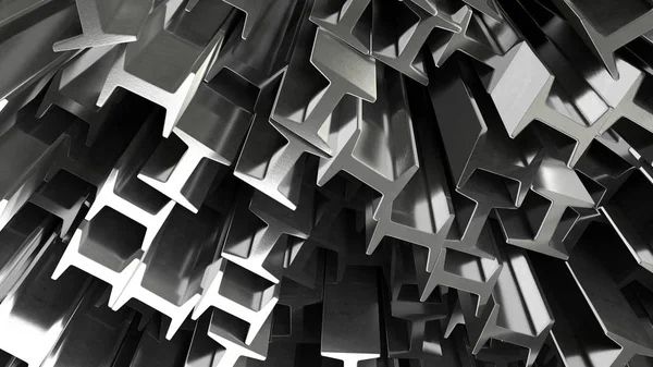 3D render of construction metal beams — Stock Photo, Image