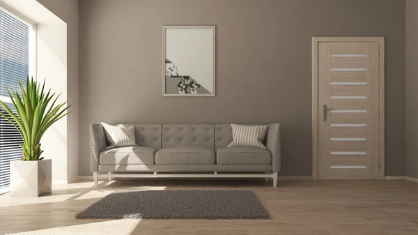 3d zeitgenössische Wohnzimmereinrichtung und moderne Möbel — Stockfoto