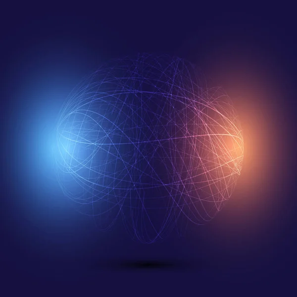 抽象的なワイヤフレームグローブの背景 — ストックベクタ