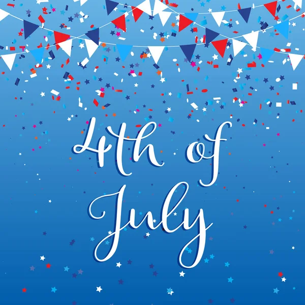 4th july background with flags and confetti
