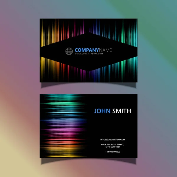 Cartão de visita com um design colorido de espectro — Vetor de Stock