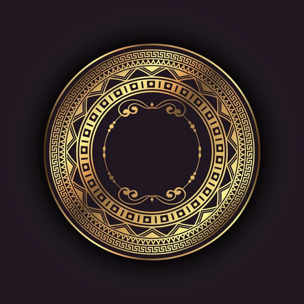 Fond élégant avec cadre circulaire en or — Image vectorielle