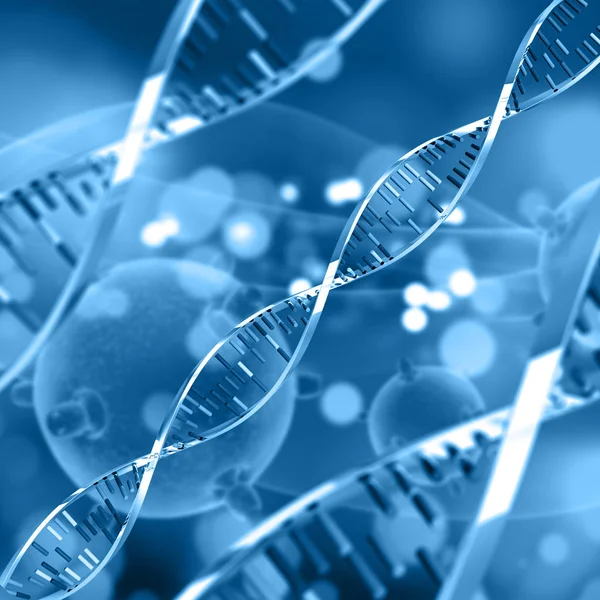 Antecedentes médicos 3D com fios de DNA — Fotografia de Stock
