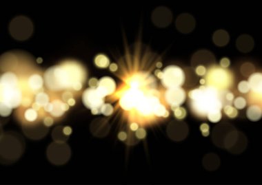 Bokeh ışıkları ve yıldız patlaması arka plan 