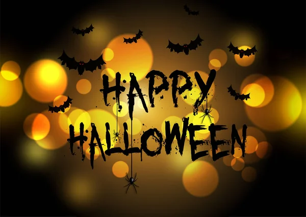 Fondo de Halloween con diseño de luces bokeh — Vector de stock