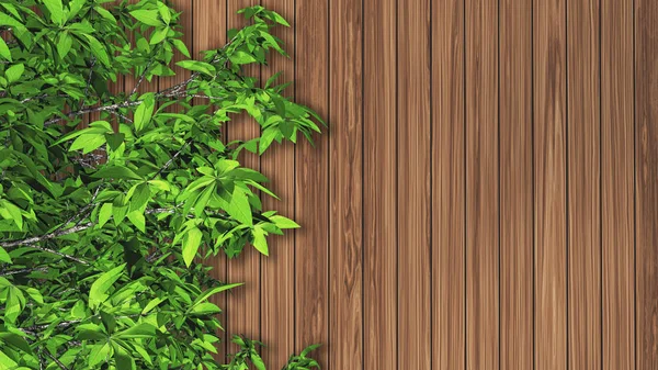 Hojas 3D contra una textura de madera —  Fotos de Stock