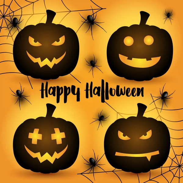 Halloween pompoenen achtergrond — Stockvector