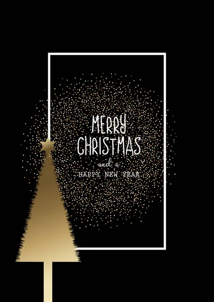 Altın ağaç ve glitter ile Noel arka plan 