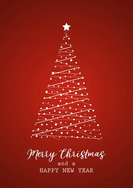 Ağaç tasarımı ile Noel kartı — Stok Vektör
