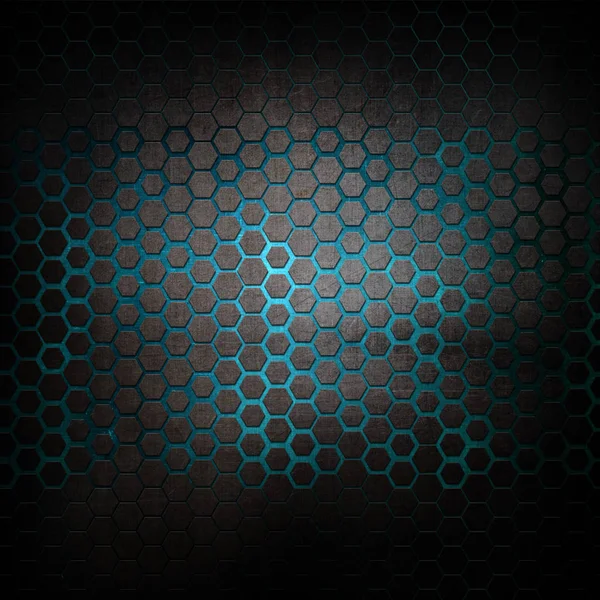 Grunge fond métallique avec motif hexagonal — Photo