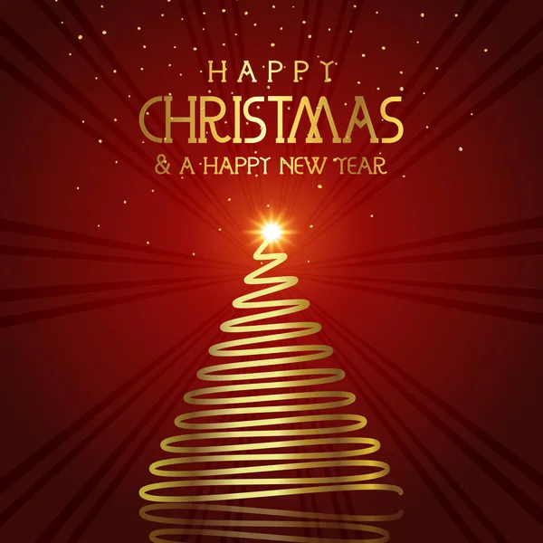 金色的圣诞树背景 — 图库矢量图片