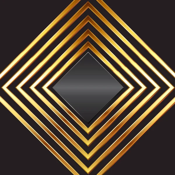 Fondo abstracto con marcos de diamantes de oro — Vector de stock