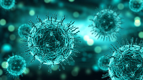 3D medical background with abstract virus cells