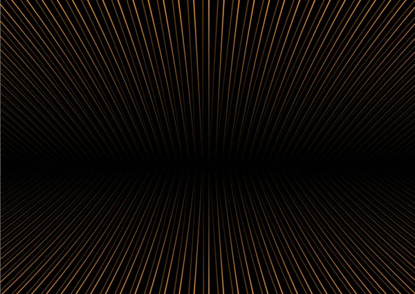 Fond abstrait avec perspective rayures dorées — Image vectorielle