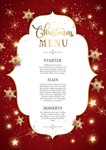 Conception de menu de Noël décoratif — Image vectorielle