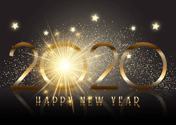 Gold New Year background with sparkle effect — Stock Vector