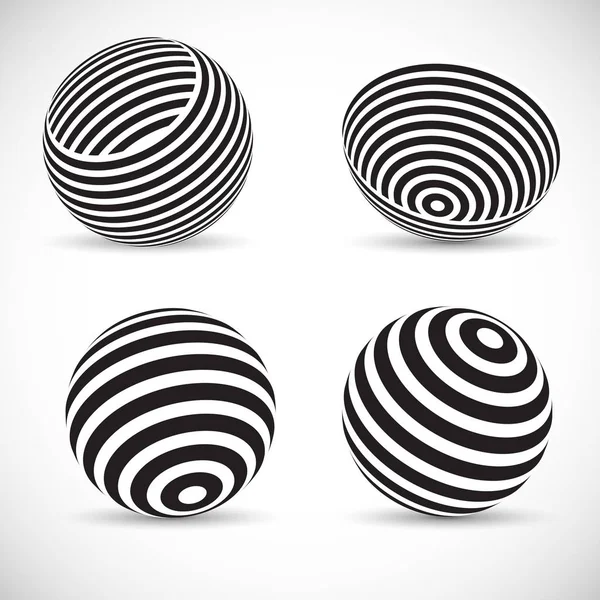 Striped spherical designs — Stock Vector