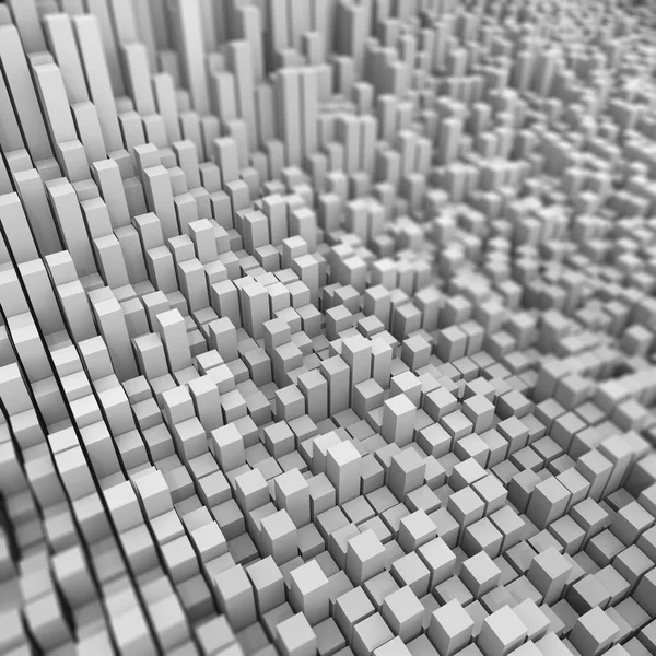 Render Abstract Bacground Extruding Cubes Shallow Depth Field — Stock Photo, Image