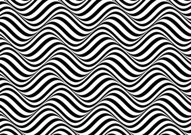 Siyah beyaz çizgili, soyut optik illüzyon arka planı