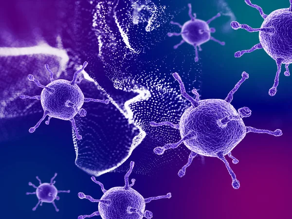 Визуализация Медицинского Фона Помощью Абстрактных Вирусных Клеток — стоковое фото