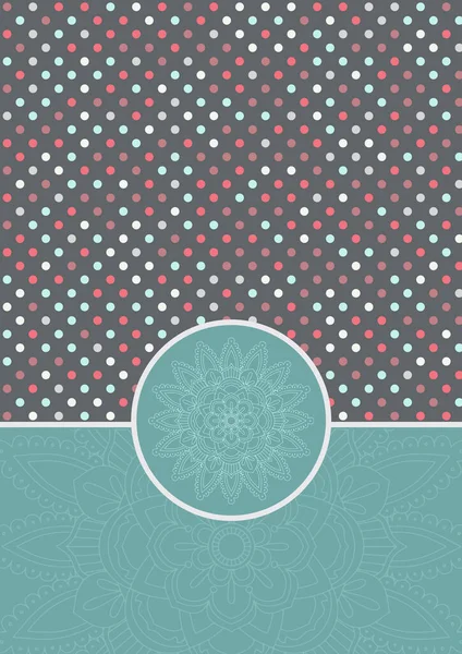 Mandala Tasarımı Ile Dekoratif Polka Nokta Arkaplanı — Stok Vektör