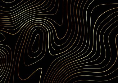 Altın ve siyah soyut topoğrafya haritası tasarımı