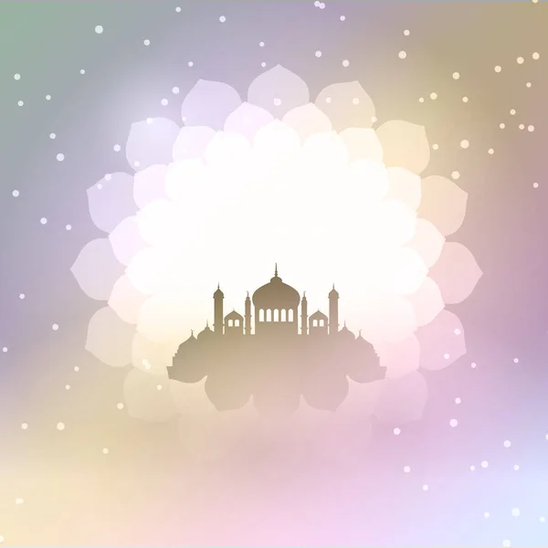 Aïd Adha Fond Avec Des Silhouettes Mosquée — Image vectorielle
