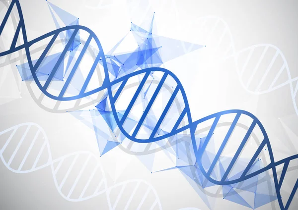 Antecedentes Médicos Com Fios Dna Abstratos Design Poli Baixo —  Vetores de Stock