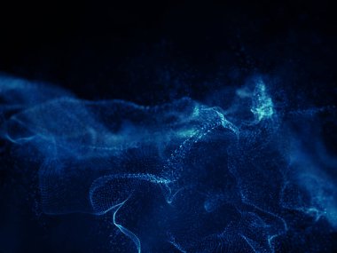 Dijital tekno dalga arkaplan tasarımının 3B görüntüsü
