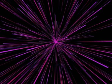 Yakınlaştırma çizgileri olan soyut bir arkaplanın 3B görüntüsü