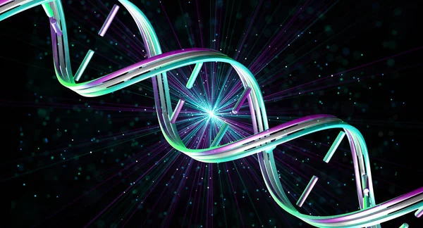 Weergave Van Een Medische Achtergrond Met Abstract Dna Streng — Stockfoto