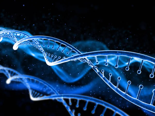 Weergave Van Een Medische Achtergrond Met Dna Streng Abstract Ontwerp — Stockfoto