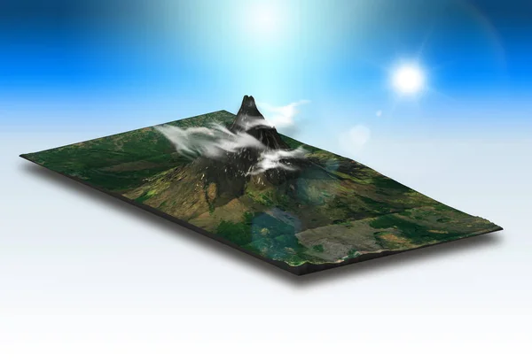 Візуалізація Ізометричного Ландшафту Гірської Місцевості — стокове фото