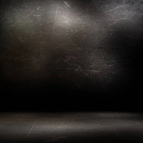 Raumausstattung Grunge Stil Mit Dunkel Zerkratzten Wänden Und Fußboden — Stockfoto
