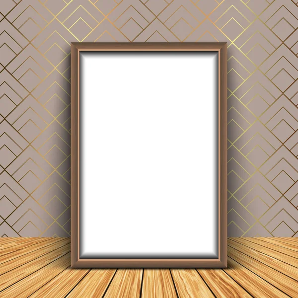 Render Blank Picture Frame Elegant Wallpaper Background — Stock Photo, Image