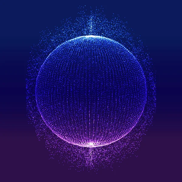 Fondo Tecnología Moderna Abstracta Con Esfera Partículas Brillantes — Vector de stock