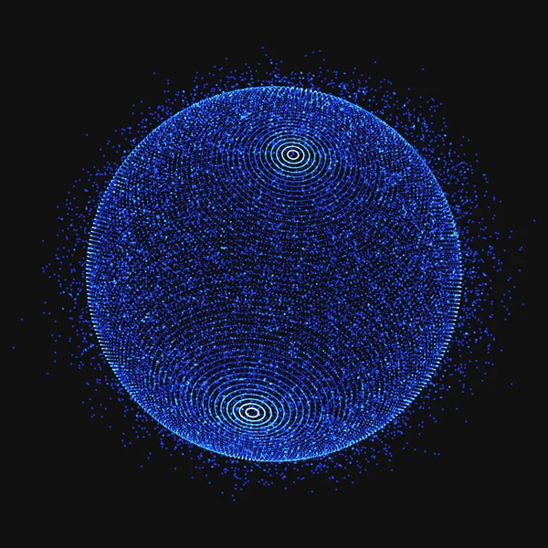 Астрактный Современный Фон Пылающей Сферой Частиц — стоковый вектор