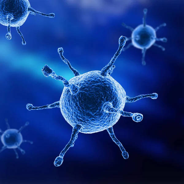 Återgivning Medicinsk Bakgrund Med Abstrakta Virusceller — Stockfoto