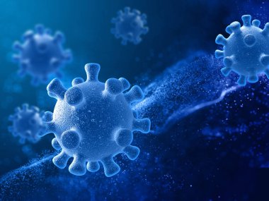 Virüs hücreli bir tıbbi geçmişin 3 boyutlu canlandırması - covid 19