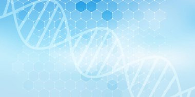 Altıgen dizayn ve DNA ipliğine sahip tıbbi pankart