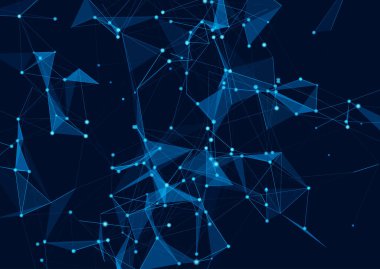 Düşük poli ağ iletişim tasarımı ile soyut arkaplan