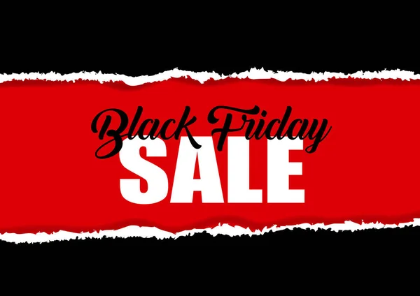 Black Friday Sale Design Achtergrond Met Gescheurd Papier Effect — Stockvector