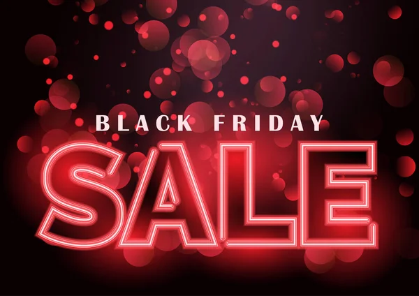 Black Friday Sale Achtergrond Met Neon Stijl Belettering — Stockvector