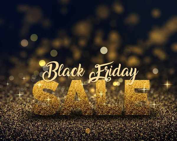 Black Friday background with gold sparkling glitter