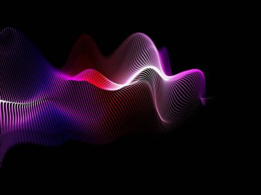 Akan ses dalgaları tasarımı ile soyut bir arkaplanın 3 boyutlu canlandırması