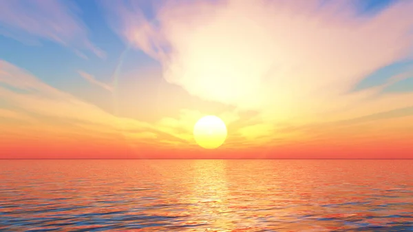 Render Sunset Ocean Landscape — Stock Photo, Image