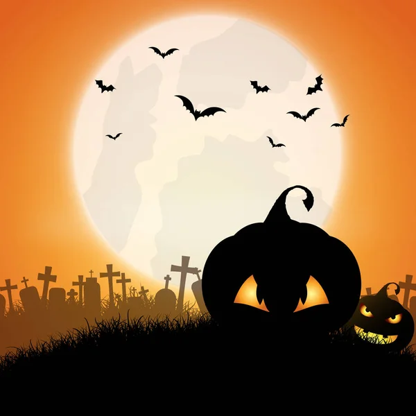 Halloween Fundo Com Jack Lanternas — Vetor de Stock