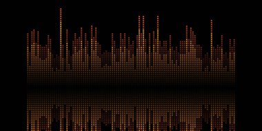 Ses dalgaları piksel tasarımlı soyut afiş