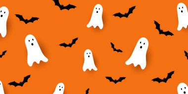 Yarasalı Cadılar Bayramı afişi ve şirin hayaletler