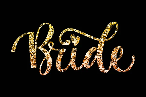 Bride Squad Party gold sparkle calligraphy text - Bride
